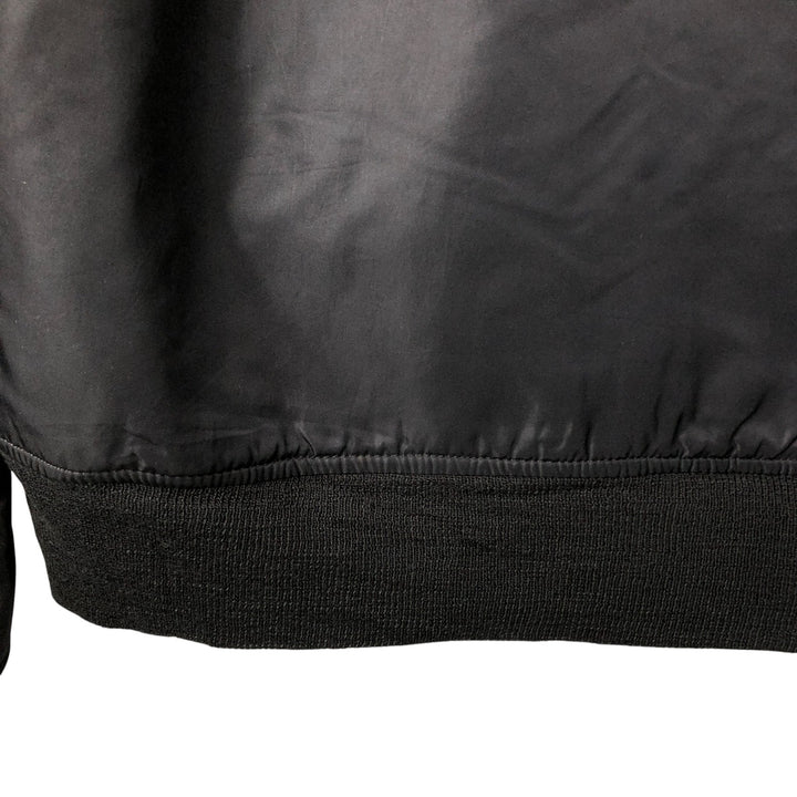 Alpha MA-1 style padded hooded military flight jacket, made in the USA, men's size L. Nylon black type Vintage Second Hand