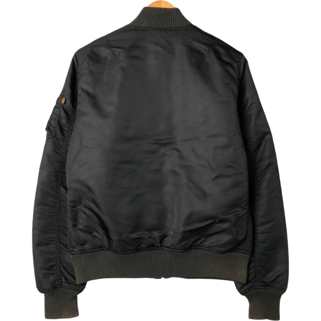 Civilian Alpha MA-1 style padded military flight jacket, men's size L Nylon black type Vintage Second Hand