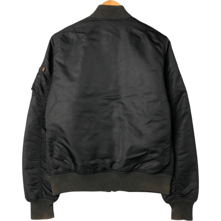 Civilian Alpha MA-1 style padded military flight jacket, men's size L Nylon black type Vintage Second Hand