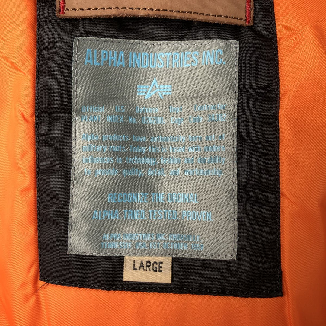 Civilian Alpha MA-1 style padded military flight jacket, men's size L Nylon black type Vintage Second Hand