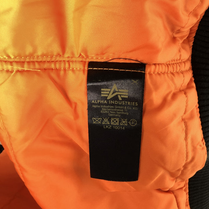 Civilian Alpha MA-1 style padded military flight jacket, men's size L Nylon black type Vintage Second Hand