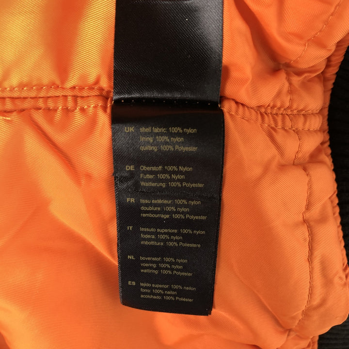 Civilian Alpha MA-1 style padded military flight jacket, men's size L Nylon black type Vintage Second Hand