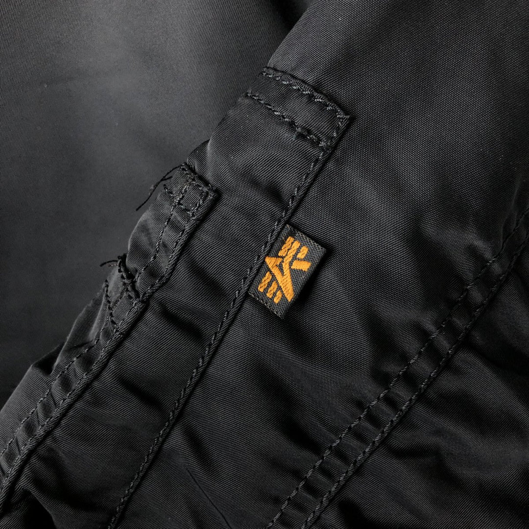 Civilian Alpha MA-1 style padded military flight jacket, men's size L Nylon black type Vintage Second Hand