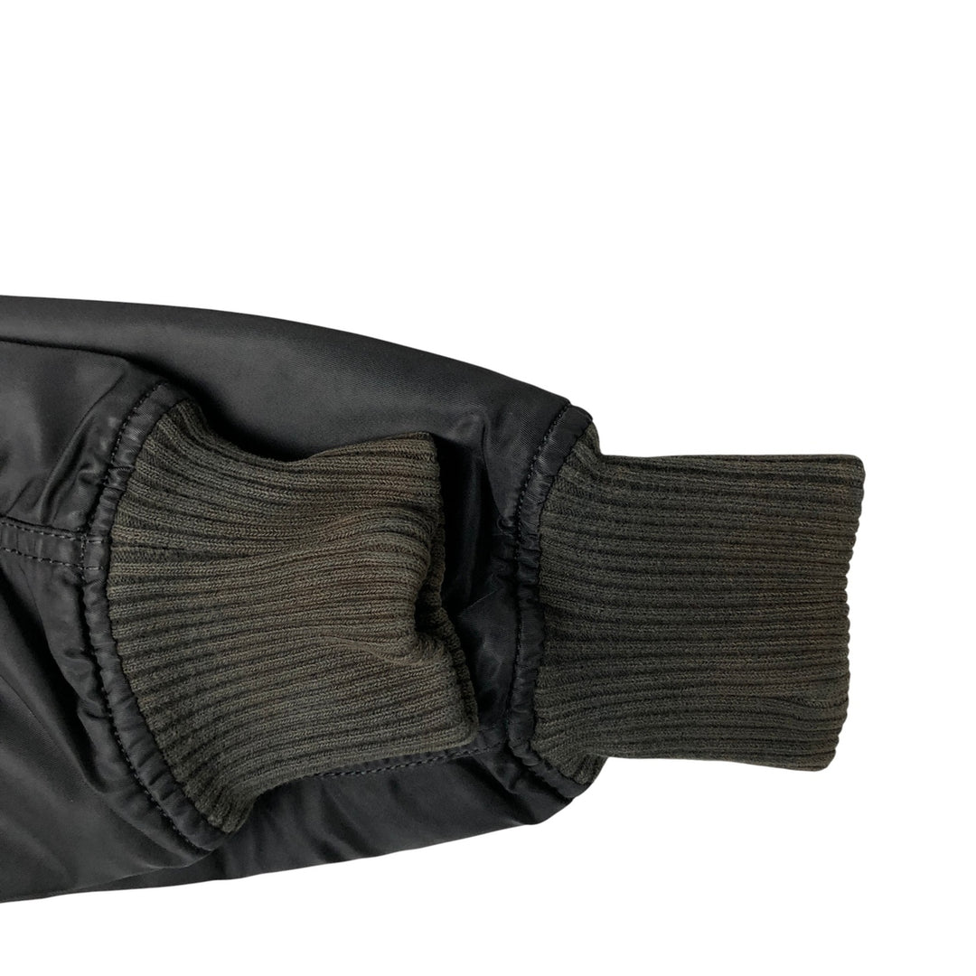 Civilian Alpha MA-1 style padded military flight jacket, men's size L Nylon black type Vintage Second Hand