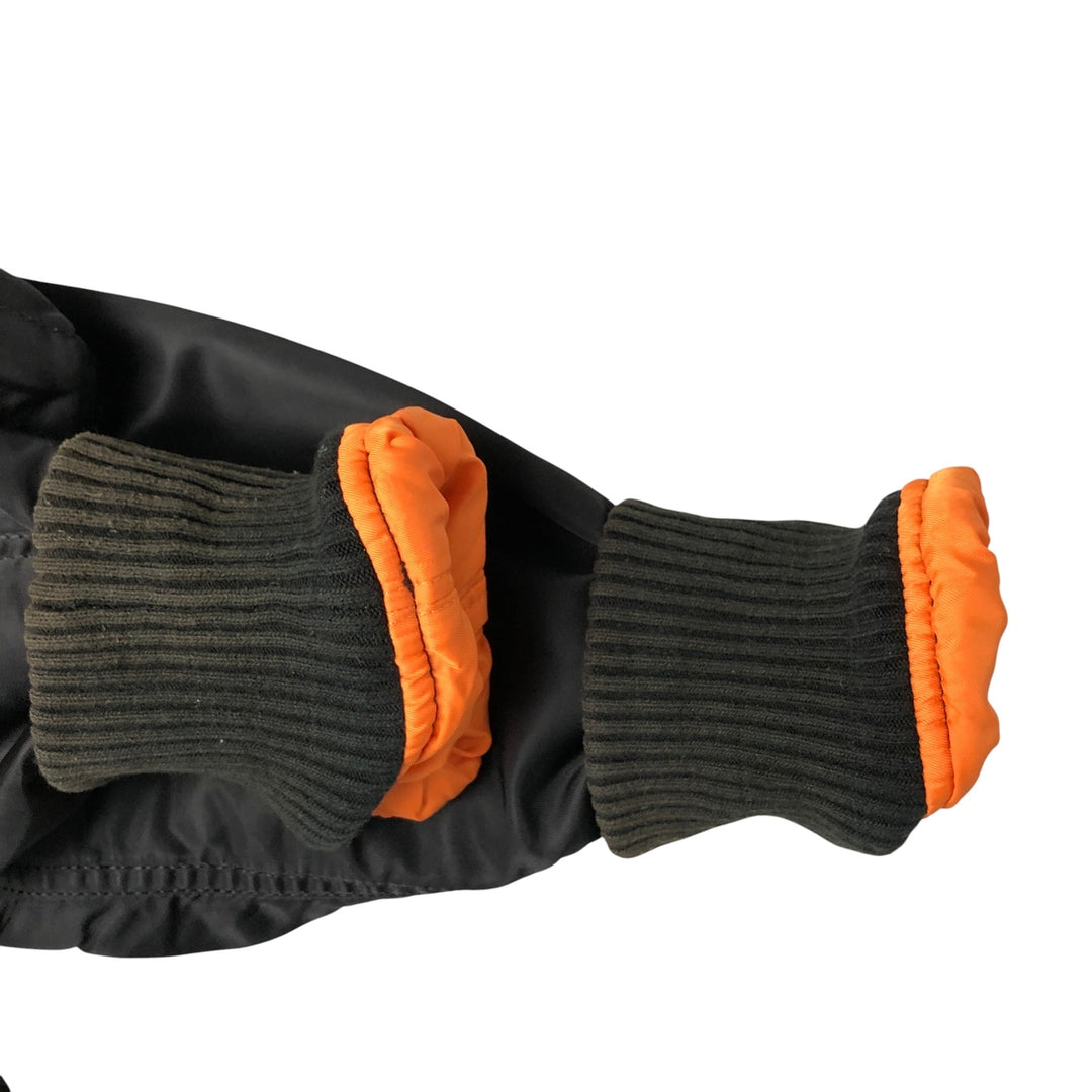 Civilian Alpha MA-1 style padded military flight jacket, men's size L Nylon black type Vintage Second Hand