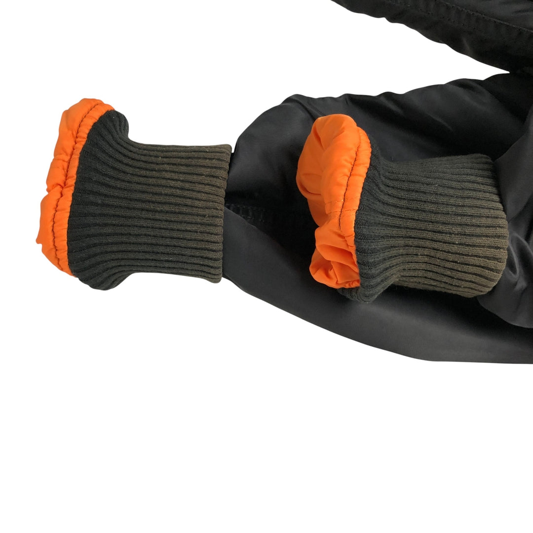 Civilian Alpha MA-1 style padded military flight jacket, men's size L Nylon black type Vintage Second Hand