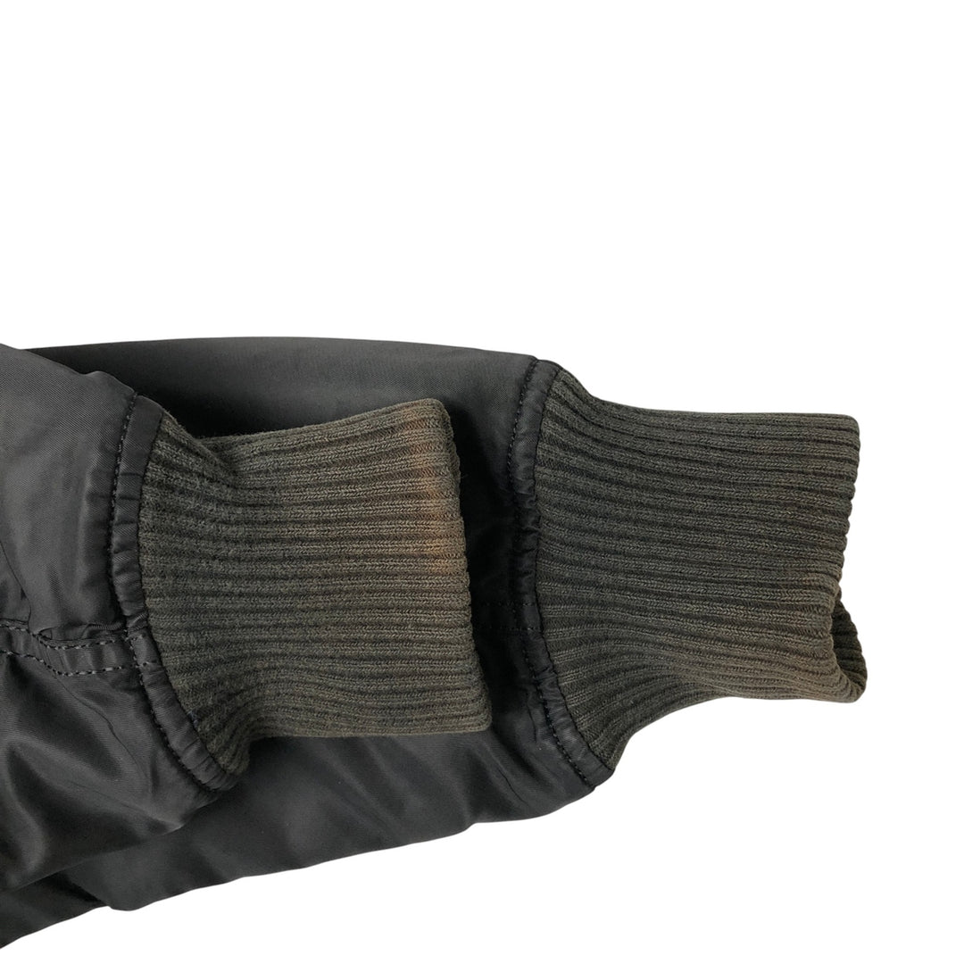 Civilian Alpha MA-1 style padded military flight jacket, men's size L Nylon black type Vintage Second Hand