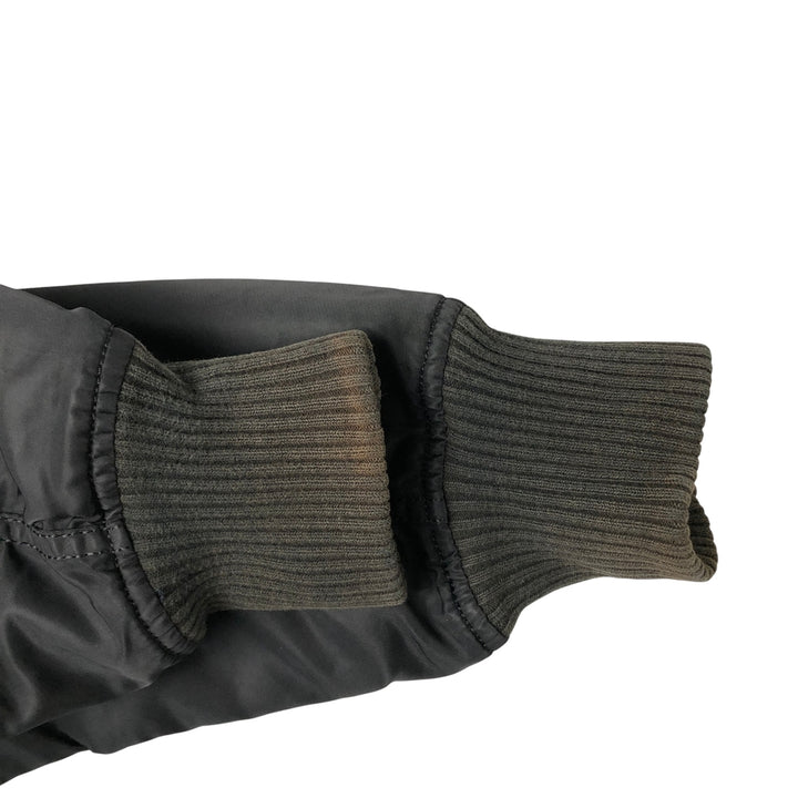 Civilian Alpha MA-1 style padded military flight jacket, men's size L Nylon black type Vintage Second Hand