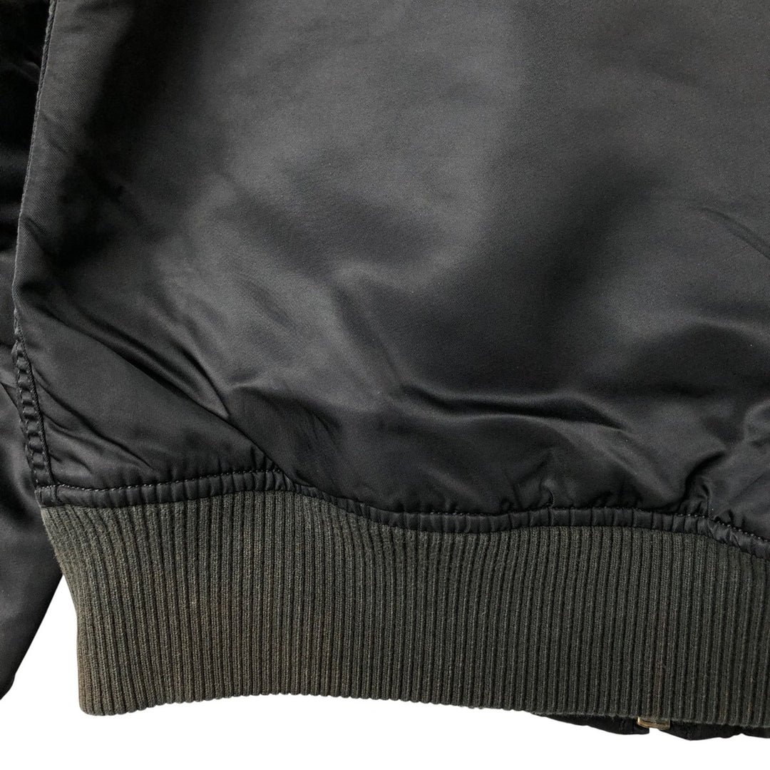 Civilian Alpha MA-1 style padded military flight jacket, men's size L Nylon black type Vintage Second Hand