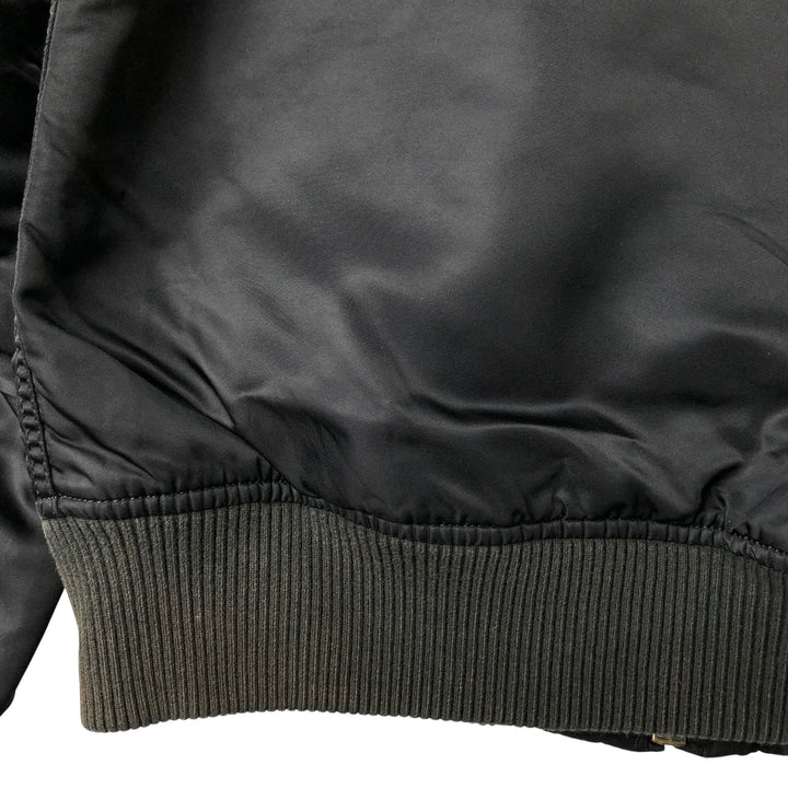 Civilian Alpha MA-1 style padded military flight jacket, men's size L Nylon black type Vintage Second Hand