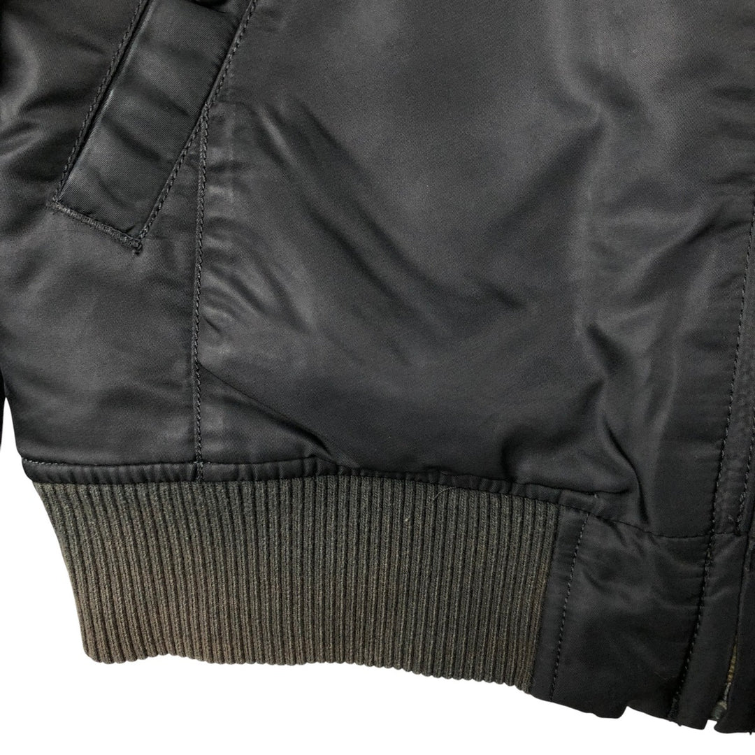 Civilian Alpha MA-1 style padded military flight jacket, men's size L Nylon black type Vintage Second Hand