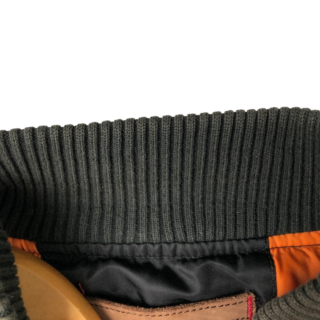 Civilian Alpha MA-1 style padded military flight jacket, men's size L Nylon black type Vintage Second Hand