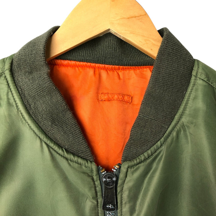 Civilian PRESTIGE APPAREL MFG MA-1 Style Padded Military Flight Jacket, Men's Size XL, Vintage Nylon Khaki type Vintage Second Hand