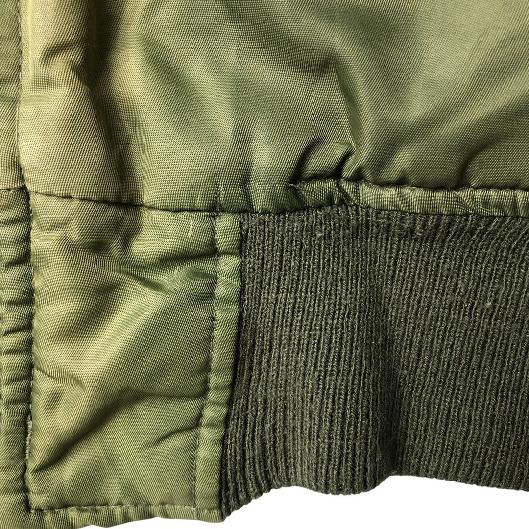 Civilian PRESTIGE APPAREL MFG MA-1 Style Padded Military Flight Jacket, Men's Size XL, Vintage Nylon Khaki type Vintage Second Hand