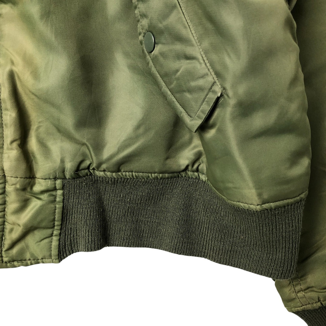 Civilian PRESTIGE APPAREL MFG MA-1 Style Padded Military Flight Jacket, Men's Size XL, Vintage Nylon Khaki type Vintage Second Hand