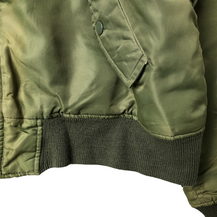 Civilian PRESTIGE APPAREL MFG MA-1 Style Padded Military Flight Jacket, Men's Size XL, Vintage Nylon Khaki type Vintage Second Hand