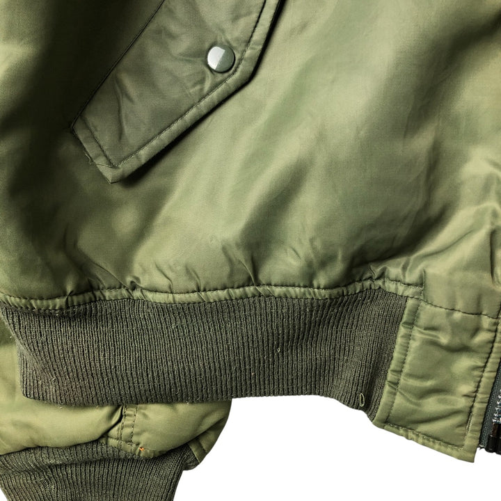 Civilian PRESTIGE APPAREL MFG MA-1 Style Padded Military Flight Jacket, Men's Size XL, Vintage Nylon Khaki type Vintage Second Hand