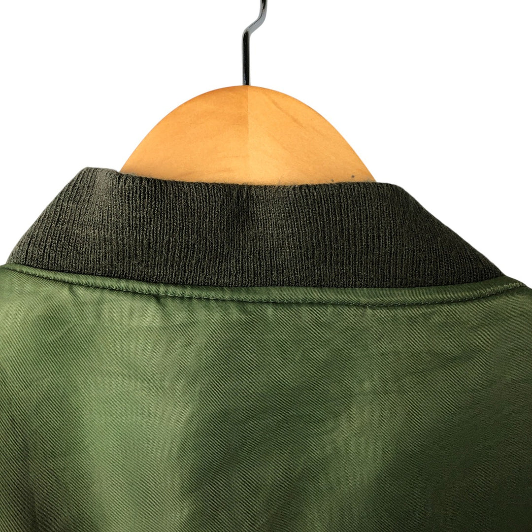 Civilian PRESTIGE APPAREL MFG MA-1 Style Padded Military Flight Jacket, Men's Size XL, Vintage Nylon Khaki type Vintage Second Hand