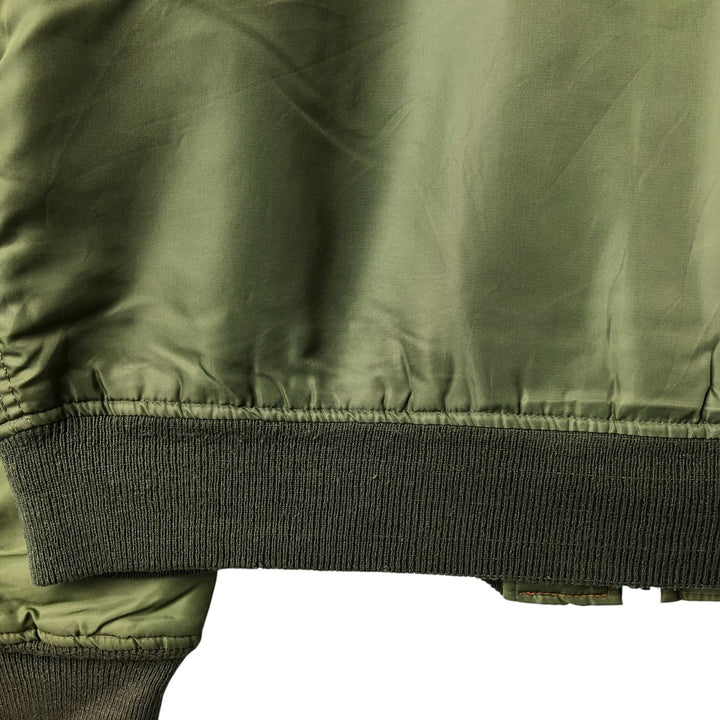 Civilian PRESTIGE APPAREL MFG MA-1 Style Padded Military Flight Jacket, Men's Size XL, Vintage Nylon Khaki type Vintage Second Hand