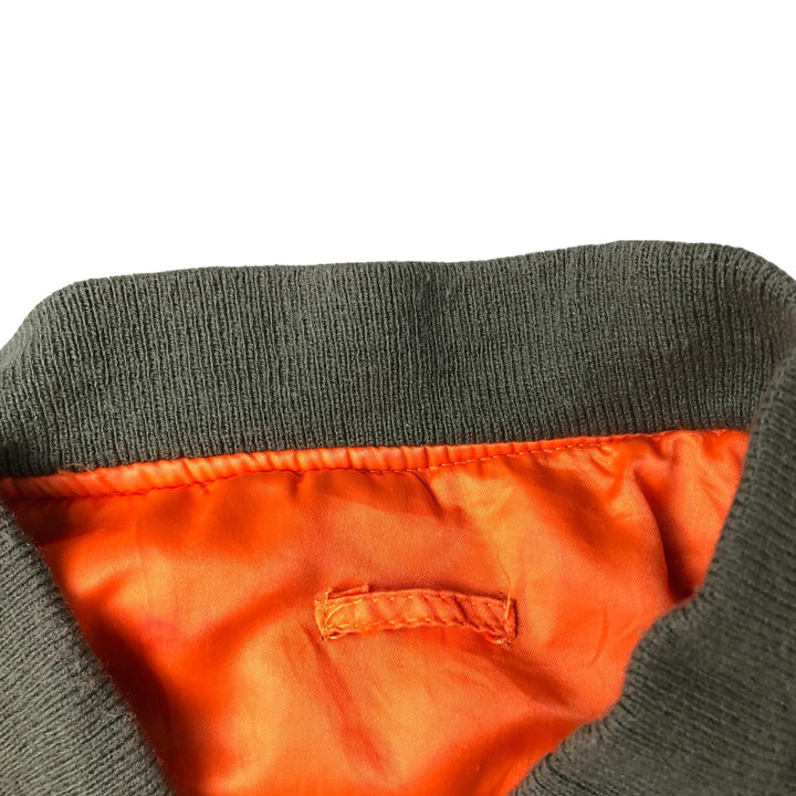 Civilian PRESTIGE APPAREL MFG MA-1 Style Padded Military Flight Jacket, Men's Size XL, Vintage Nylon Khaki type Vintage Second Hand