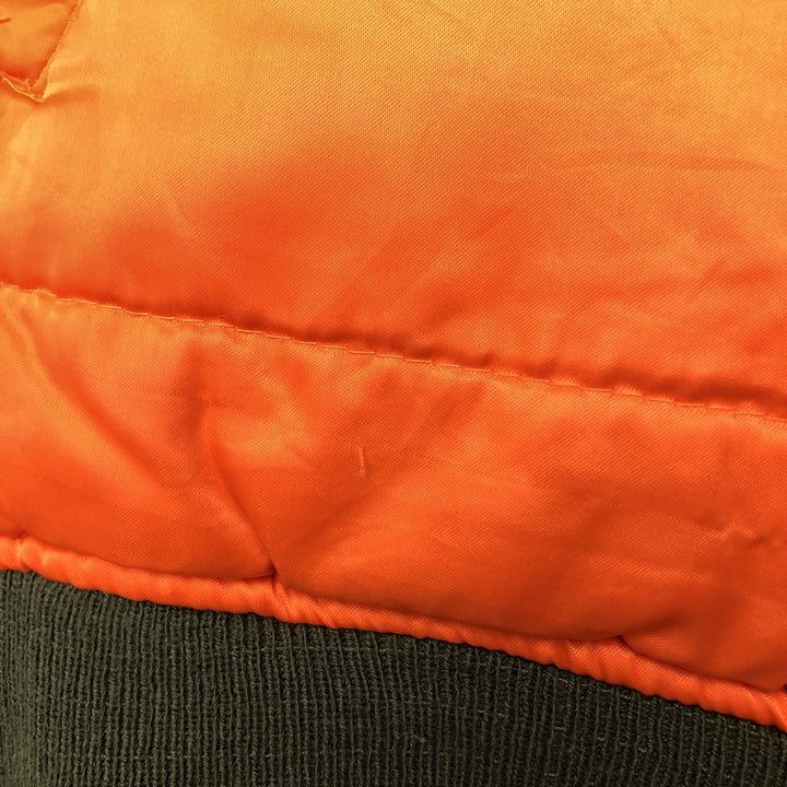 Civilian PRESTIGE APPAREL MFG MA-1 Style Padded Military Flight Jacket, Men's Size XL, Vintage Nylon Khaki type Vintage Second Hand