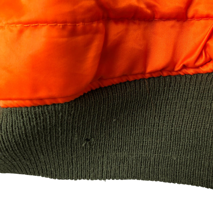 Civilian PRESTIGE APPAREL MFG MA-1 Style Padded Military Flight Jacket, Men's Size XL, Vintage Nylon Khaki type Vintage Second Hand