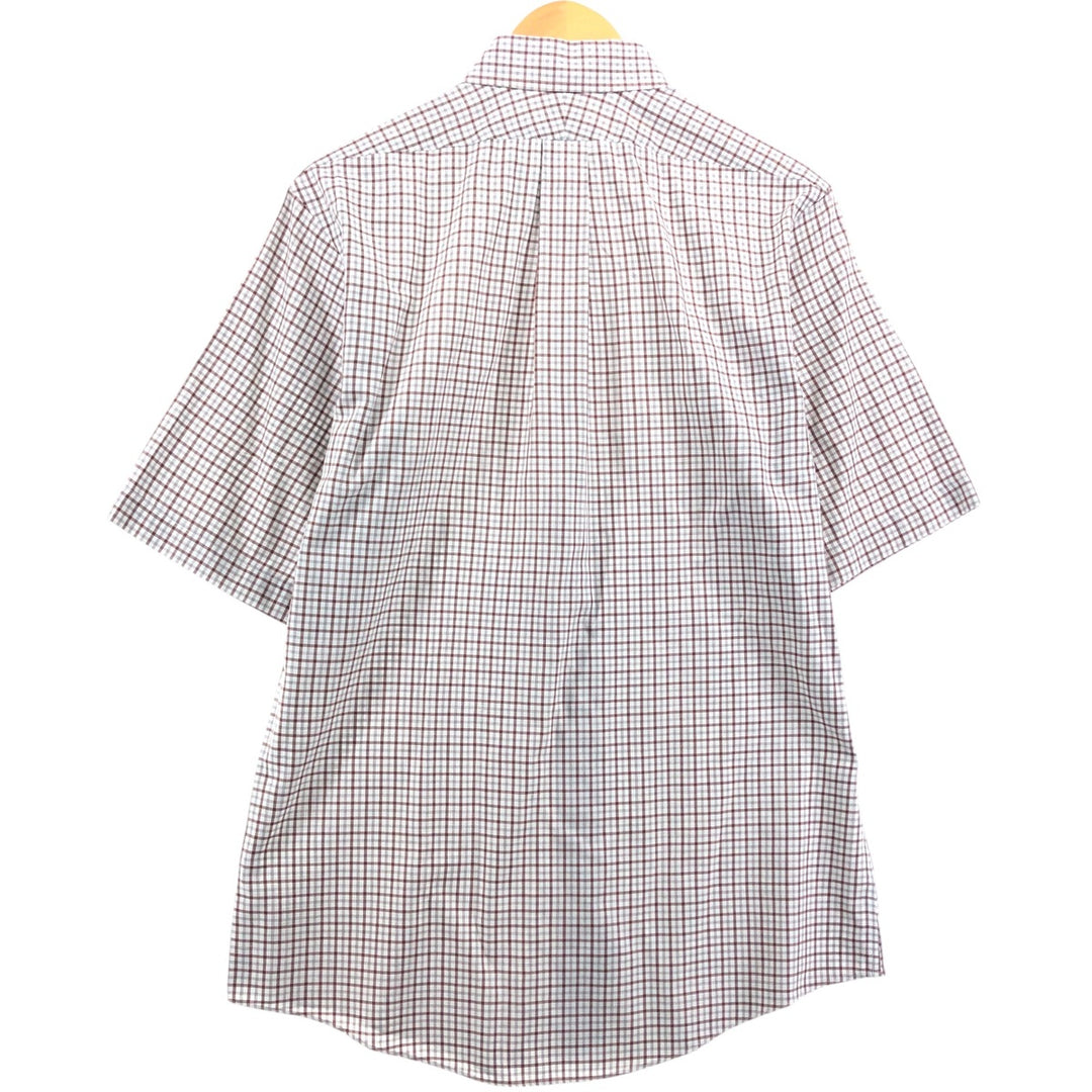 Brooks Brothers 346 short sleeve cotton check shirt, men's size M cotton brown type Vintage Second Hand