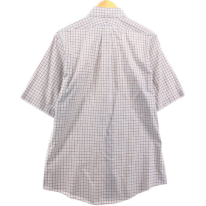 Brooks Brothers 346 short sleeve cotton check shirt, men's size M cotton brown type Vintage Second Hand