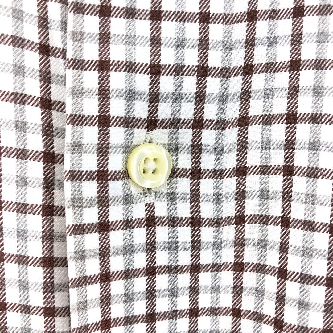 Brooks Brothers 346 short sleeve cotton check shirt, men's size M cotton brown type Vintage Second Hand