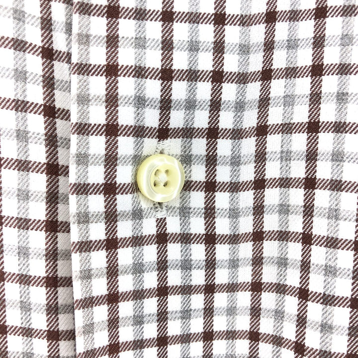 Brooks Brothers 346 short sleeve cotton check shirt, men's size M cotton brown type Vintage Second Hand