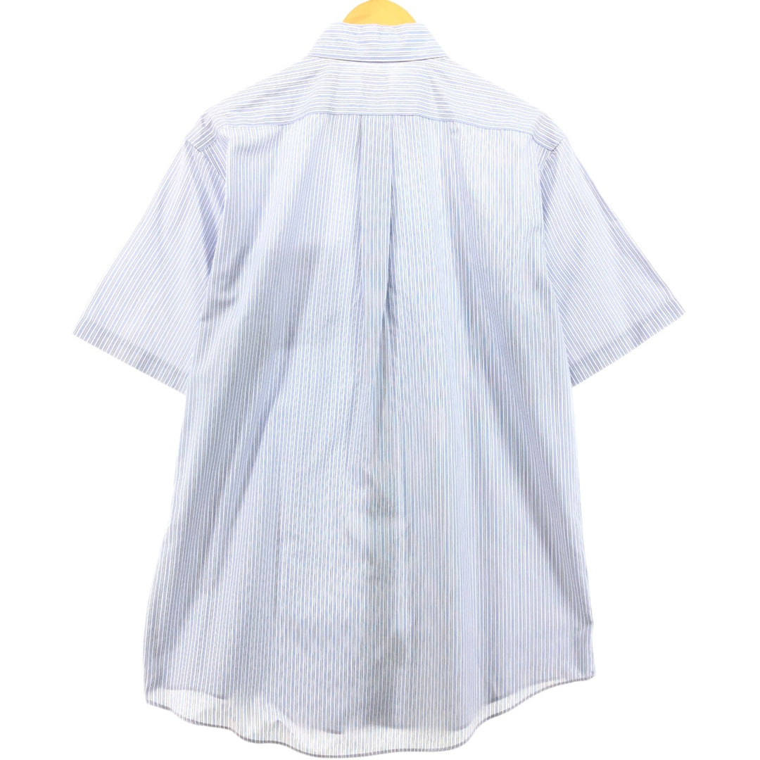 Brooks Brothers 346 short sleeve button down striped shirt, men's size L cotton white type Vintage Second Hand