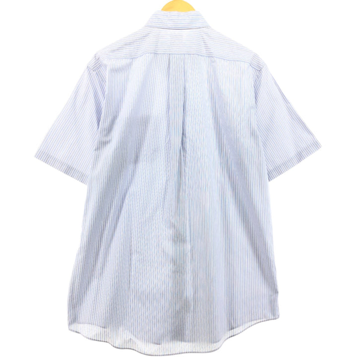 Brooks Brothers 346 short sleeve button down striped shirt, men's size L cotton white type Vintage Second Hand