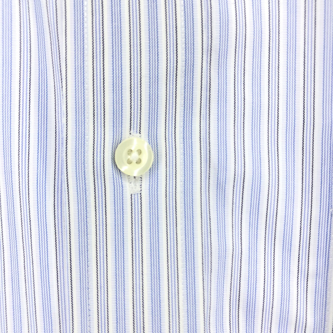 Brooks Brothers 346 short sleeve button down striped shirt, men's size L cotton white type Vintage Second Hand