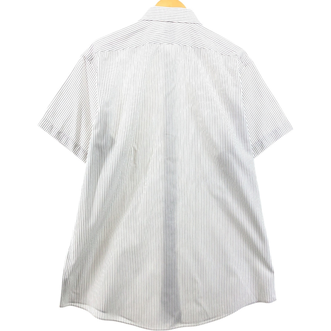 Brooks Brothers Est.1818 Wide Collar Short Sleeve Cotton Striped Shirt Men's M cotton white type Vintage Second Hand