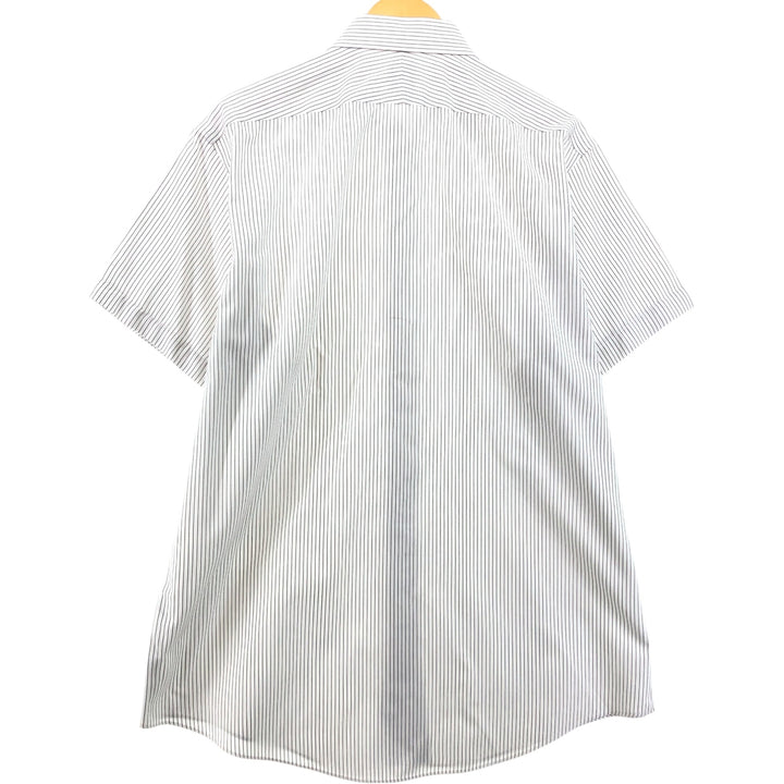 Brooks Brothers Est.1818 Wide Collar Short Sleeve Cotton Striped Shirt Men's M cotton white type Vintage Second Hand