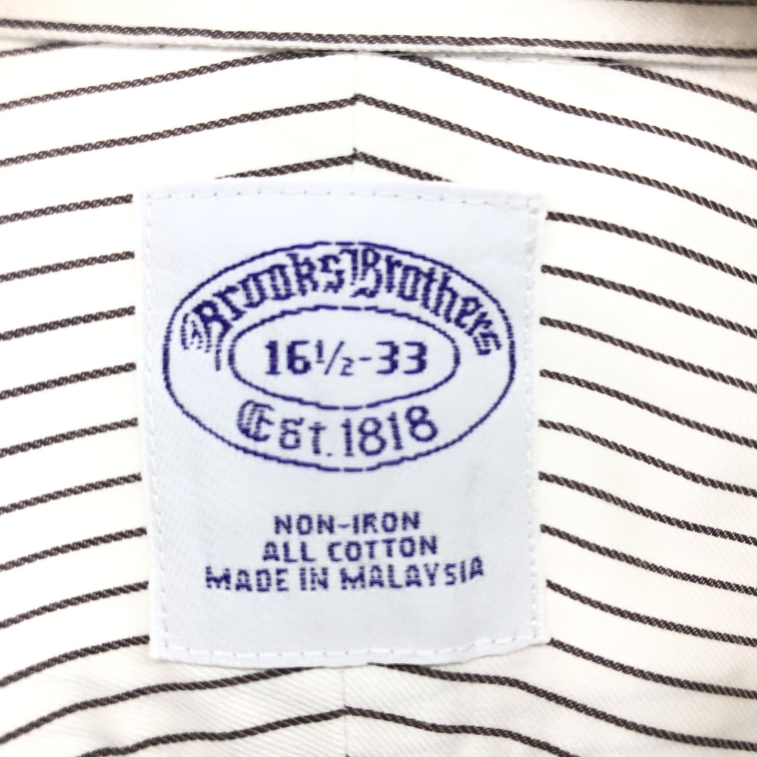 Brooks Brothers Est.1818 Wide Collar Short Sleeve Cotton Striped Shirt Men's M cotton white type Vintage Second Hand