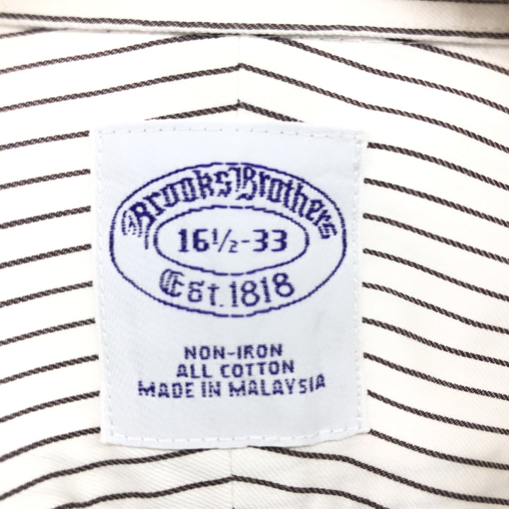 Brooks Brothers Est.1818 Wide Collar Short Sleeve Cotton Striped Shirt Men's M cotton white type Vintage Second Hand