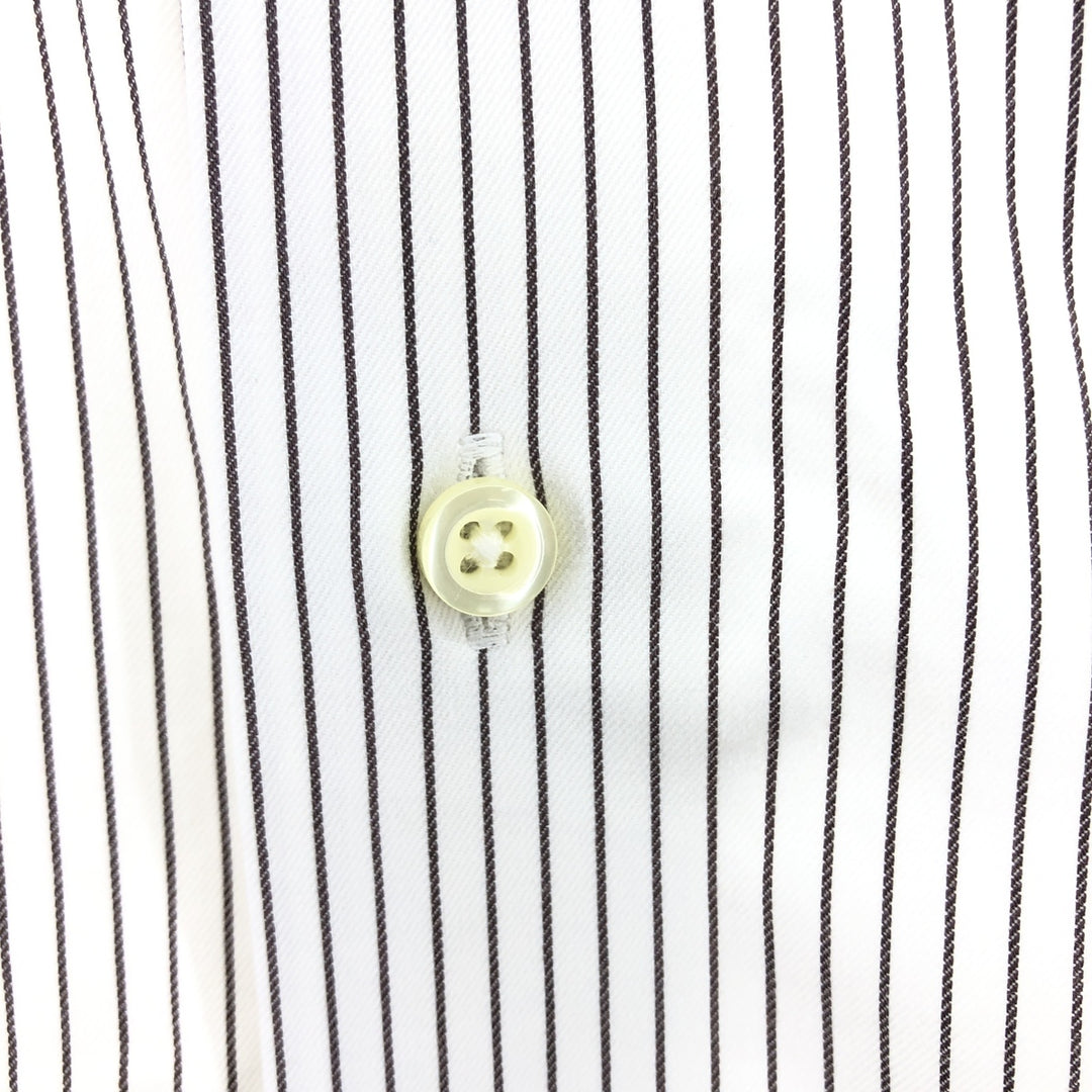 Brooks Brothers Est.1818 Wide Collar Short Sleeve Cotton Striped Shirt Men's M cotton white type Vintage Second Hand