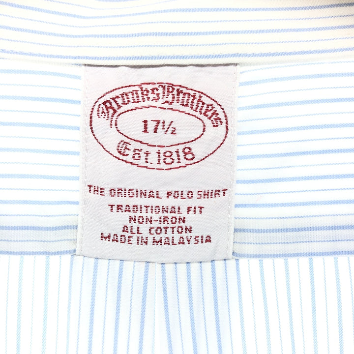 Brooks Brothers Est.1818 Short Sleeve Button-Down Striped Shirt, Men's Size L cotton white type Vintage Second Hand