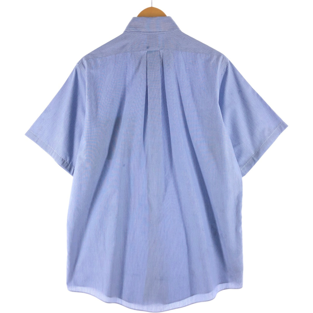 Brooks Brothers Est.1818 Short Sleeve Button-Down Striped Shirt, Men's M cotton Blue type light blue Vintage Second Hand