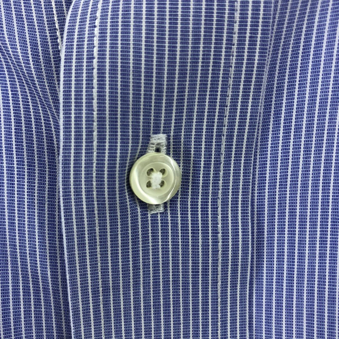 Brooks Brothers Est.1818 Short Sleeve Button-Down Striped Shirt, Men's M cotton Blue type light blue Vintage Second Hand