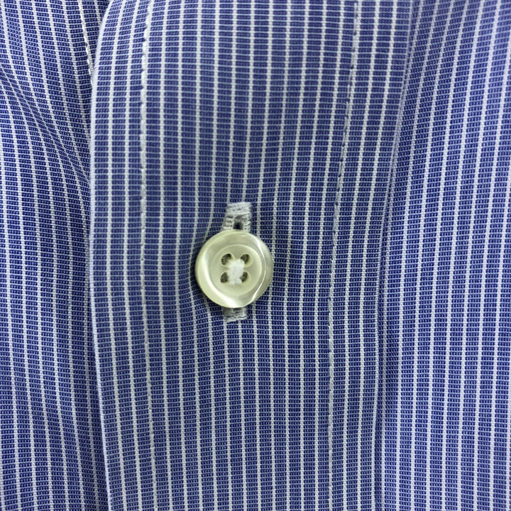 Brooks Brothers Est.1818 Short Sleeve Button-Down Striped Shirt, Men's M cotton Blue type light blue Vintage Second Hand