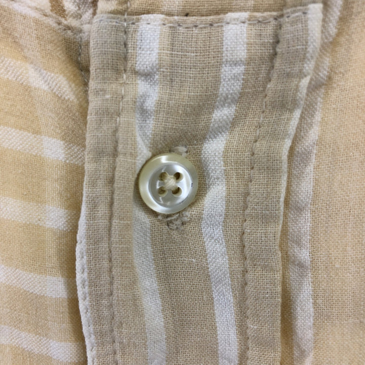 Brooks Brothers SPORT SHIRT Patchwork short sleeve button down check shirt Men's S size cotton Beige type Vintage Second Hand