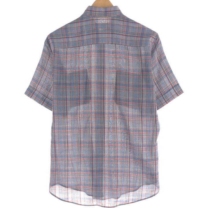 80'S Levi's Check Pattern Short Sleeve Shirt, Women's, Medium, Vintage unclear blue type Vintage Second Hand