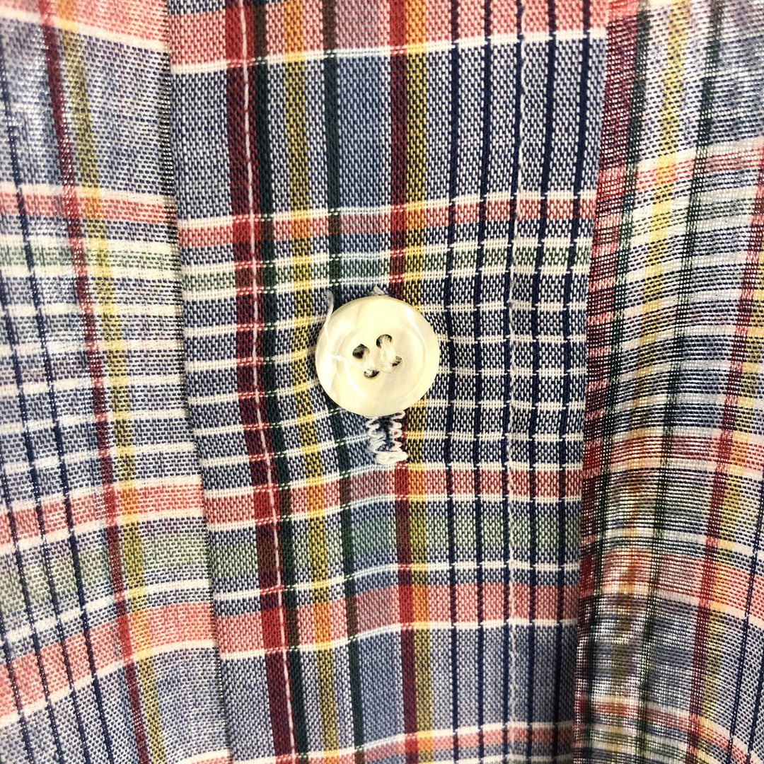 80'S Levi's Check Pattern Short Sleeve Shirt, Women's, Medium, Vintage unclear blue type Vintage Second Hand