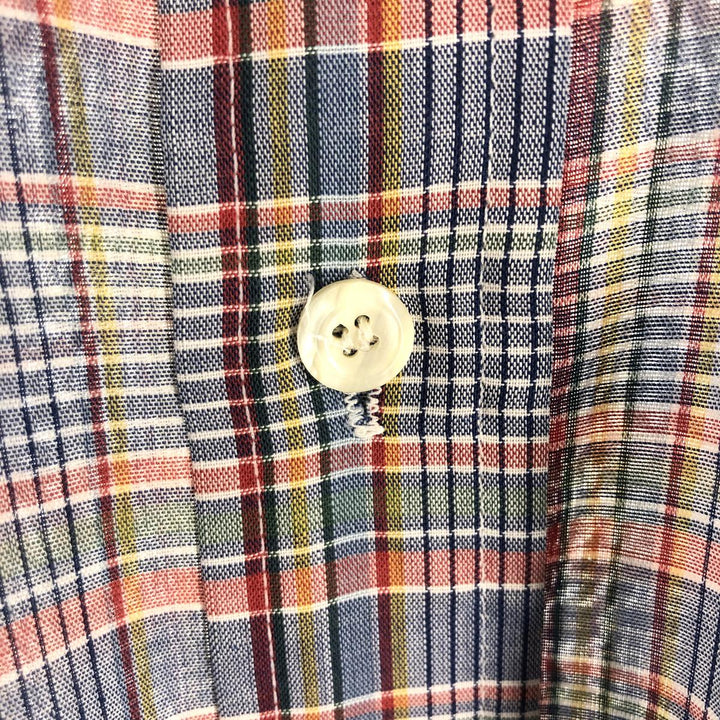 80'S Levi's Check Pattern Short Sleeve Shirt, Women's, Medium, Vintage unclear blue type Vintage Second Hand