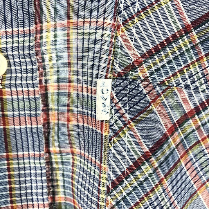 80'S Levi's Check Pattern Short Sleeve Shirt, Women's, Medium, Vintage unclear blue type Vintage Second Hand