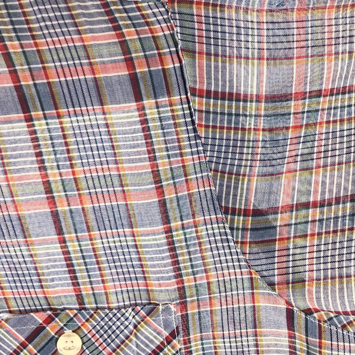 80'S Levi's Check Pattern Short Sleeve Shirt, Women's, Medium, Vintage unclear blue type Vintage Second Hand