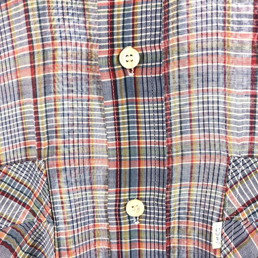 80'S Levi's Check Pattern Short Sleeve Shirt, Women's, Medium, Vintage unclear blue type Vintage Second Hand