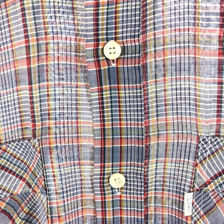 80'S Levi's Check Pattern Short Sleeve Shirt, Women's, Medium, Vintage unclear blue type Vintage Second Hand